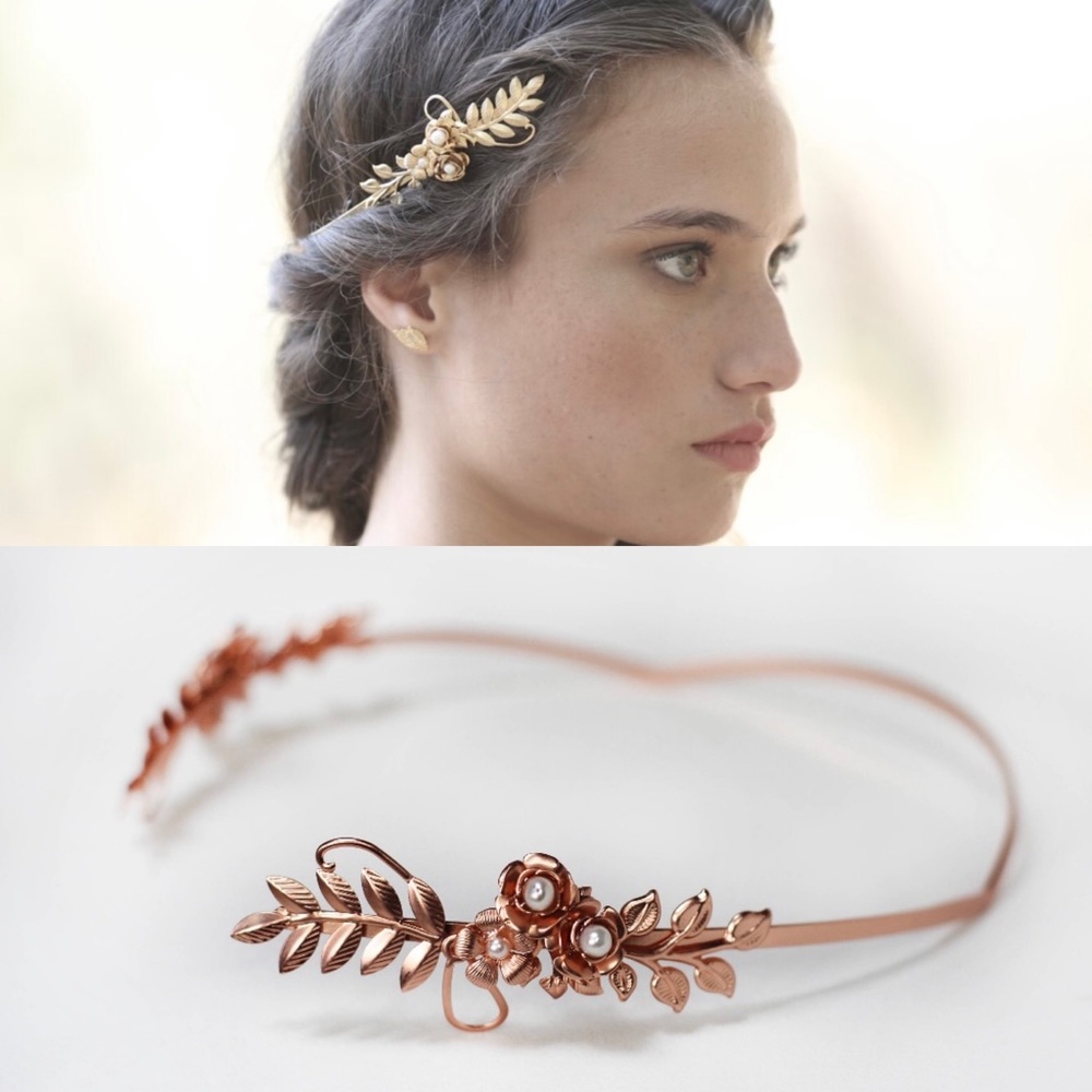 Rose gold plating - flower tiara